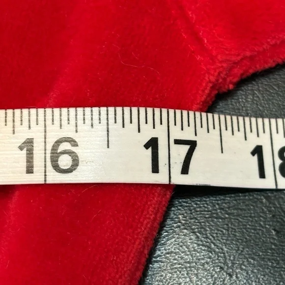 Vintage L.L. Bean Red Velour Long Sleeve Midi Dress Small Petite - Picture 9 of 15